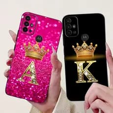 Capa Para Motorola Moto G30/G20 G10 De Luxo Coroa Letras Macio Preto Silicone TPU Caso Telefone MotoG20 Pára-Choques