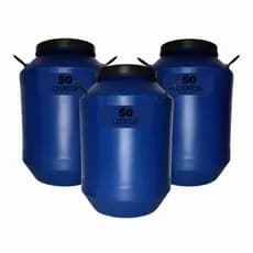 Kit 3 Bombonas Tambor Plástica 50 Litros Com Tampa de Rosca Azul