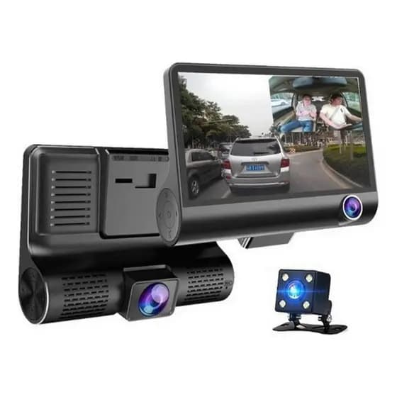 Câmera Filmadora Veicular 3 Câmeras Fullhd Dvr