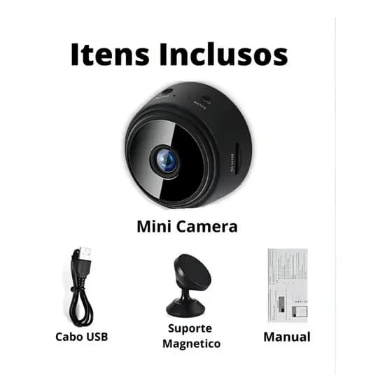 Mini Camera Espiã A9 Wifi Veicular Escondida Noturna Rápido. Cor Preta