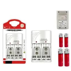 Super Carregador de Pilhas AA & AAA Premium