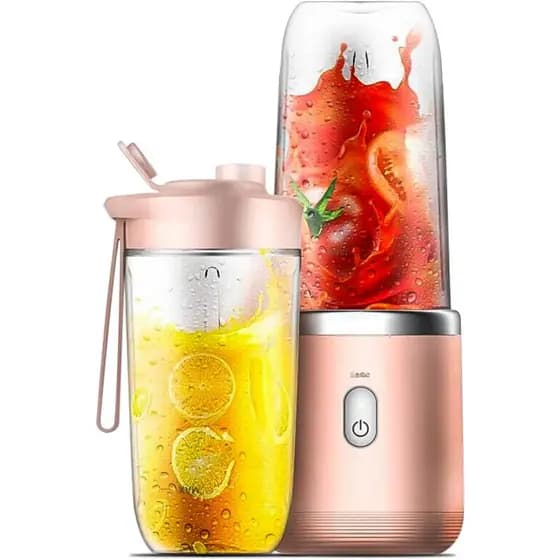 Mini Processador Liquidificador Portátil 400ml Rosa