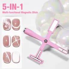 IMÃ 5 Em 1 Ferramentas De Ímã De Olho De Gato Esmalte Magnético De Cabeça Dupla Simples Desenhos 3D Para Unhas Gel