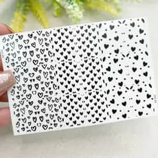 Adesivos de unhas corações pretos delicados Adesivo,películas,unhas,nails art,unhas decoradas,decoração de unha,unha delicada,cartela de unha,Queyti películas para unhas,não é adesivo 3d,não é artesanal