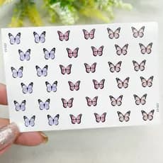 Adesivos de unhas borboletas rola e lilás,Adesivo,películas,unhas,nails art,unhas decoradas,decoração de unha,unha delicada,cartela de unha,Queyti películas para unhas,não é adesivo 3d,não é artesanal