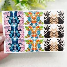 Adesivos de unhas folhas coloridas unha inteira Adesivos,películas,unhas,Queyti películas,não é adesivo 3d,não é artesanal