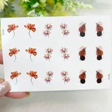 Adesivos de unhas raminhos tons terroso Adesivos,películas,unhas,nails art,unhas decoradas,decoração de unha,unha delicada,cartela de unha,Queyti películas para unhas,não é adesivo 3d,não é artesanal