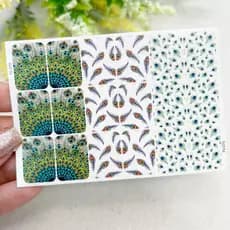 Adesivos de unhas estampa de pavão Adesivo,películas,unhas,nails art,unhas decoradas,decoração de unha,unha delicada,cartela de unha,Queyti películas para unhas,não é adesivo 3d,não é artesanal