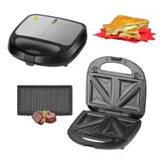 Sanduicheira 4 Em 1 Prepare Sanduíches Donuts Waffles Cozinha Multifuncional Misteira 110V