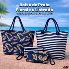 Bolsa De Praia Estilosa E Leve Com Necessaire Alça Trançada