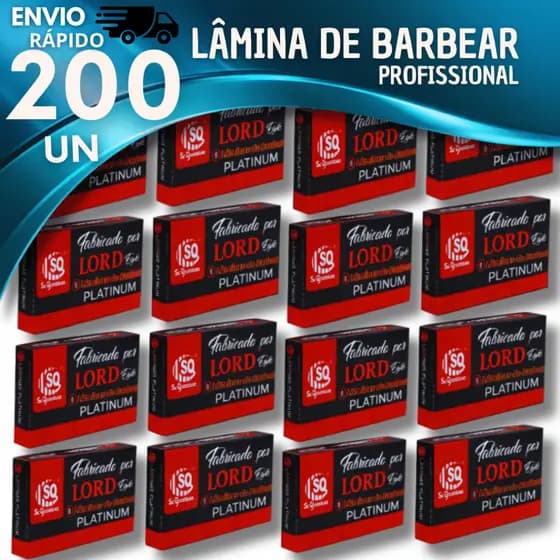 Conjunto de  Lâminas Lord Platinum Para Barbeiros Profissional  Gillette Aço Inox Durável Utilidades