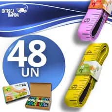 Combo Fita Métrica Flexível 150cm Costura, Academia e Medida Corporal Dupla Face Centímetro Polegada