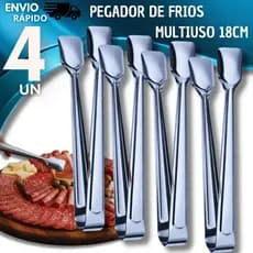 COMBO 4 Pegadores de Frios Inox 18cm Utensílios Multiuso Cozinha Queijo Salada Buffet Pegador