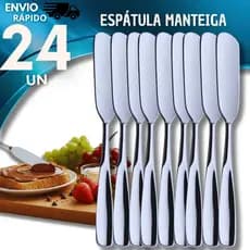 Jogo 24 Espátula  Aço Inox Para Manteiga Patê Geleia Margarina Cozinha Lanchonete Espátulas