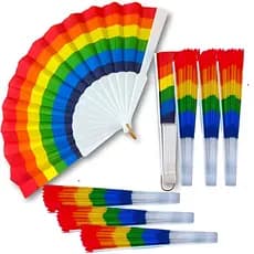 Kits de Leques De Mão Bandeira Lgbt+ Arco-íris Festas Carnaval Parada Gay