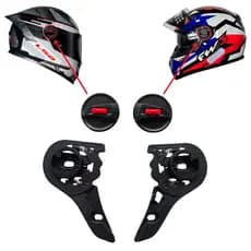 Kit 1/2/3 PARES  Reparo Completo Botão Fixação Viseira Ls2 Ff358 Helt Strada Fw3 Gt Texx Mormaii FF310 Preto