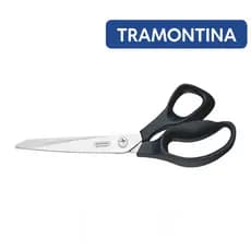 Tesoura Inox Costura Tramontina  Cabo Polipropileno Preto Supercort Onix 10"