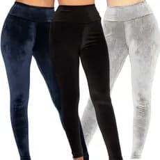 Kit C/ 3 Leggings Plush Cotelê Peluciada Confortável Inverno