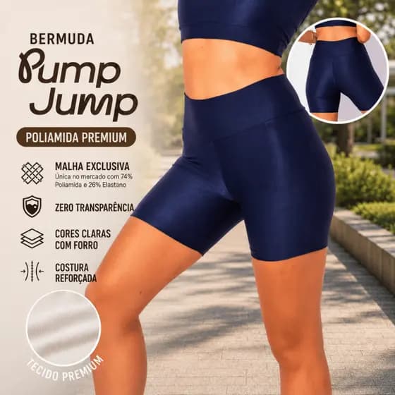 Bermuda Fitness Feminina Shine Meia Coxa Micro Canelada Poliamida Premium Cintura Alta Academia