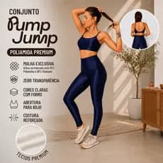 Conjunto Fitness Feminino Top Fita Costas Abertas + Legging Canelada Poliamida Premium Academia
