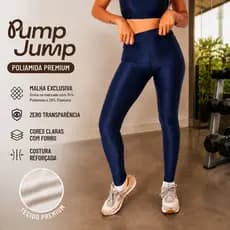 Calça Legging Feminina Canelada Cós Alto Academia Costura Reforçada Poliamida Short Premium Brilho