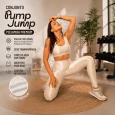 Conjunto Top Regata Shine + Legging Cintura Alta Feminino Poliamida Micro Canelada Premium