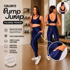 Conjunto Legging com Bolso + Top Regata Micro Canelada Poliamida Premium Academia Fitness Feminino