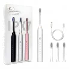 Escova De Dente Elétrica Sônica Recarregável USB 4 Pontas