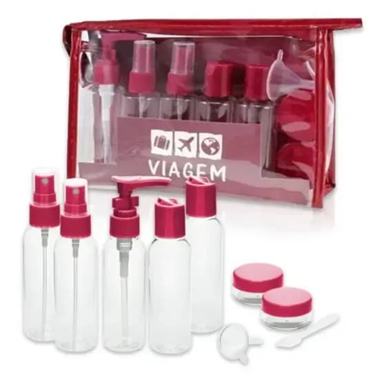 Kit De Frascos Para Viagem Porta Shampoo Creme Bolsa Mala
