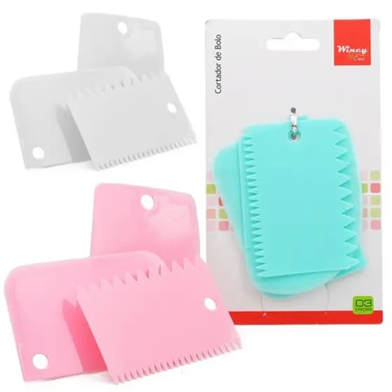 Kit 4 Espátulas Raspadoras De Bolo Decorativa Alisadora Rosa