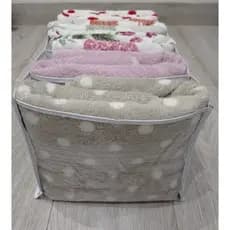 Kit 05 colmeias organizadora de Toalha de banho com acabamento em Viés branco
