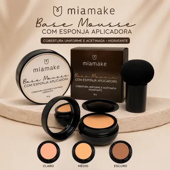 BB Cream/Base/Corretivo com Esponja com Formato de Cogumelo / Base Clareador Maquiagem Creme Clareador Cor Marfim e Natu