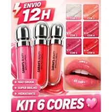 Gloss Labial Hidratante Sarah Beauty – Brilho Espelhado Volume Batom Mirror Duração