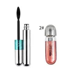 KIT Máscara 2 Em 1 Para Cílios A Prova D'água Tango + Sarahs Beauty Lip Glos Brilho Rushed