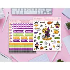 Coleção Happy Halloween - Cartelas de adesivos fofos -  adesivos para bujo - adesivos decorativos para planner