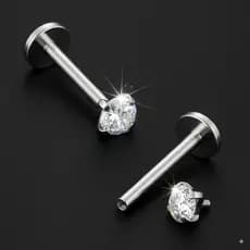 Piercing Titânio Ponto De Luz Grau de Implante Labret Tragus Helix Conch Boca Orelha Aço Cirurgico
