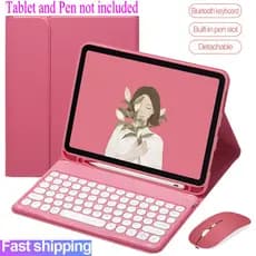 Capa De Teclado Para iPad  5ª 6ª 7ª 8ª 9ª 10ª Geração 11 A16 air 4 5 Air11 M2 M3 M4 Pro 11 Bluetooth keyboard mouse case