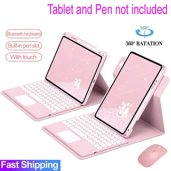 360 ° Capa De Rotação Com Teclado Touchpad Para iPad 7a Geração 8a 9a 10a 11 A16 Bluetooth Touch pad Mouse air 4 5 11 M2