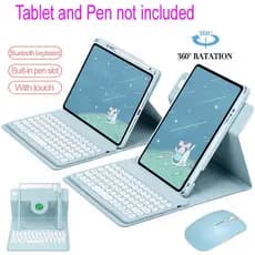 360 ° Capa Rotativa Com Teclado Para iPad 7a Geração 8a 9a 10a 11 A16 Bluetooth Mouse air 3 4 5 11 M2 M3 M4 Pro 10.5 11