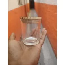 Copo de Vidro Para Vela 110ml Tampa de Madeira Hermética 2/4/6 unidades