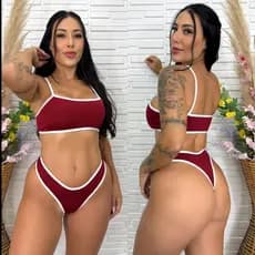 conjunto jade top bicolor calcinha asa delta com forro algodão 2x1 serve para dia dia.ou biquini