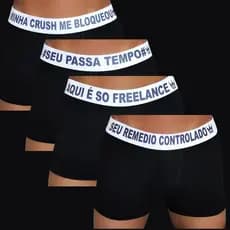 cueca box boxer de frase engraçada 100% Algodão retém suor Super Confortável Original ENVIO IMEDIATO