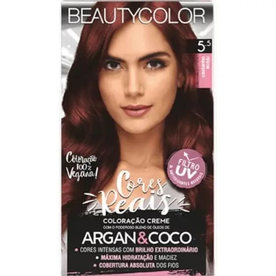 Tintura permanente beauty color 5.5 castanho acaju