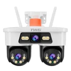 Câmera De Segurança Wi-fi Ptz Tripla Lente 2mp Twg Tw-9600