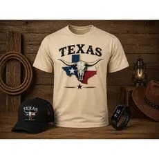 Kit Camiseta Texas Country + Boné Trucker + Relógio Masculino Feminino Cowboy Rodeio Western Premium