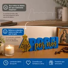 Letreiro Rogai Por Nós Decorativo Religioso  Decoração Católica para Altar Capela Oratório Sala Quarto Fé Oração Devoção