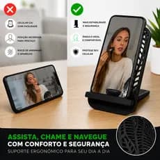 Suporte para Celular e Tablet Universal de Mesa Porta Celular Resistente para Home Office Estudos Trabalho Videochamadas