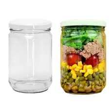 14 Potes de Vidro Boca Larga Berlim 600ML COM TAMPA-Para Conserva, Geleia, Bolo de Pote