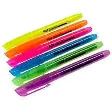 MARCA TEXTO KAZ CORES VARIADAS Caneta Marca Texto Neon - Grifa Texto Colorido  3 OU 6  12 UNIDADES
