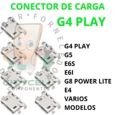 kit conector de carga moto g4 play g5 g8 power lite E6s E6i micro usb conector v8